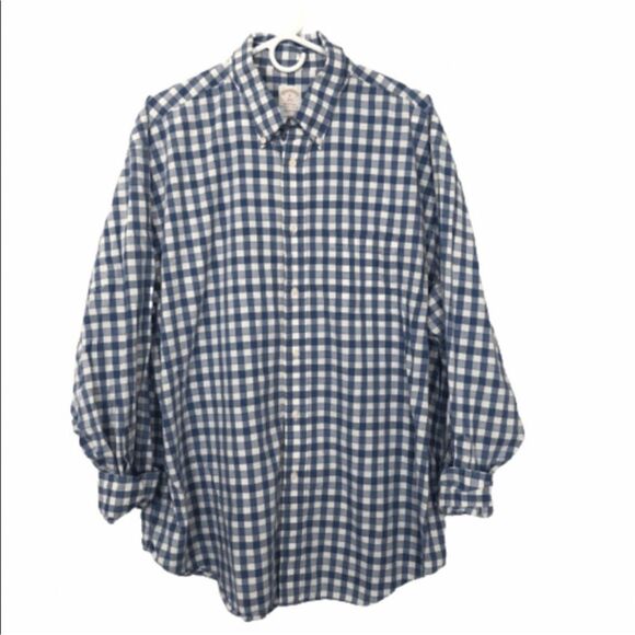 Brooks Brothers Madison Button Down Blue Checked - Picture 2 of 4